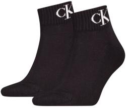 Calvin Klein CALVIN KLEIN, Logós rövid szárú zokni szett - 2 pár, Koptatott fekete, Fehér, 39-42 (701228805-001-39-42)