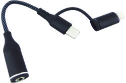 Autolife 2 az 1-ben USB-C - Lightning adapter, 3, 5 mm-es AUX jack csatlakozó (20537)