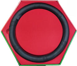 Autolife Valódi bőr kormányvédő-csavart mintával fekete színben KV-1012BK (3800)