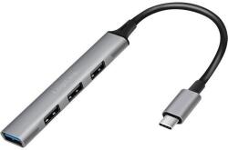 LogiLink USB 3.2 Gen1 Type C, 4 portos vékony hub, alumínium házzal (UA0392)