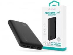 DEVIA Kintone Series Lite 5 - 2xUSB + Type-C + microUSB powerbank 10.000 mAh fekete (ST125636) (ST125636)