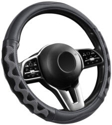 Autolife Műbőr kormányvédő 38cm fekete-szürke 203-7BK A00115 (00115)