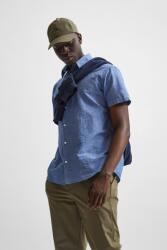 SELECTED Selected Homme, Organikuspamut és lenvászon ing, Világoskék, L (16079053-MEDIUM-BLUE-DENIM-L)