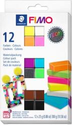 FIMO Gyurma, készlet, 12x25 g, égethető, FIMO Effect Colours , 12 különböző neon szín (FM8013C123)