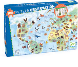 DJECO Megfigyeltető puzzle - Föld állatai, 100 db-os - Animals of the earth (DJEDJ07420)