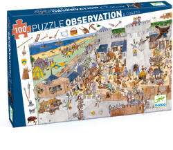 DJECO Megfigyeltető puzzle - Bevehetetlen vár, 100 db-os - Fortified castle (DJEDJ07503)