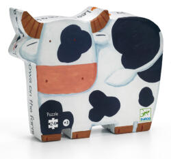 DJECO Formadobozos puzzle - Bocik és tehenek, 24 db-os - The cows on the farm (DJEDJ07205)