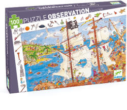 DJECO Megfigyeltető puzzle - Kalózok, 100 db-os - Pirates (DJEDJ07506)