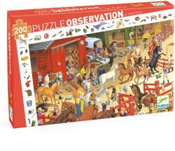 DJECO Megfigyeltető puzzle - Lovaglás, 200 db-os - Horse riding (DJEDJ07454)