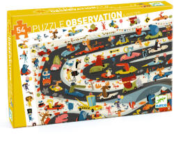 DJECO Megfigyeltető puzzle - Állati autóverseny, 54 db-os - Car rally (DJEDJ07564)