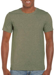 Gildan Férfi póló Rövid ujjú Gildan Softstyle Ring Spun T-Shirt - L, Heather katonai zöld