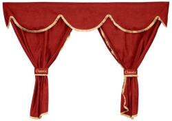  Teherautó fülke függöny szett, univerzális, Volvo kompatibilis, piros színű