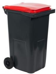 Pubela de exterior din plastic pentru deseuri sortate, volum 240 l, gri/rosie M1208010 Cos de gunoi