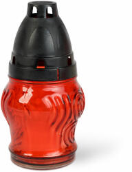  BEWELLO Temetői mécses piros színű fekete kupakkal 14 cm TW1013 (TW1013)