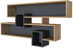 Kalune Design 835PUQ1672 polc, Melamin bevonat, 120x72, 2cm, Barna/fekete