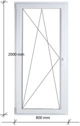 Decco 80×200 Erkélyajtó Bukó-Nyíló 2 rétegű üvegezéssel