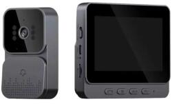 Vezeték nélküli videós kapucsengő, 6 hangerő fokozat, 4.3″ IPS HD kijelző, max 160m hatótáv, éjjellátó funkció, IP65 vízvédettség, fekete