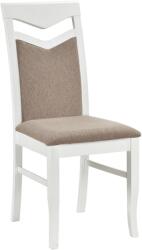 TEMPO KONDELA Étkezőszék, fehér/barna szövet, KARLA - sprintbutor