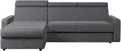 TEMPO KONDELA Sarok ülőgarnitúra, szürke, balos, MORA ROH