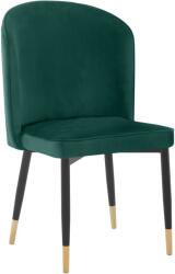 TEMPO KONDELA Étkezőszék, zöld Velvet szövet/fekete, UDAJA - sprintbutor