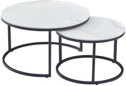 Fortrade Tajda dohányzóasztal 2 db-os (fehér márvány) - sprintbutor