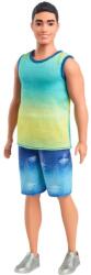 Mattel Barbie, Ken Fashionistas, t-shirt albastru-verde, papusa Papusa Barbie