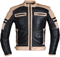 W-Tec Motoros bőrkabát W-TEC Esbiker fekete bézs csíkokkal S (22807-S)