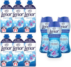 Lenor Spring Awakening illatgyöngy 3x195 g (48 mosás) + Lenor Öblítő Spring Awakening 6x1491 ml (426 mosás)
