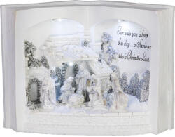 MagicHome karácsonyi dekoráció, Betlehem könyvben, 3 melegfehér LED, 27, 5 x 12 x 19 cm (TC8090809B)