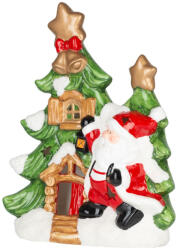 MagicHome karácsonyi dekoráció, karácsonyfa Mikulással, LED, terrakotta, 27, 3 x 11 x 34 cm (TC8091314)