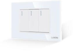 Luxion Intrerupator Triplu Mecanic LUXION cu Rama din Sticla, Standard Italian, 3M