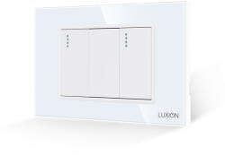 Luxion Intrerupator Dublu Mecanic LUXION cu Rama din Sticla, Standard Italian, 3M