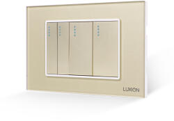 Luxion Intrerupator Mecanic 4 Posturi LUXION cu Rama din Sticla, Standard Italian, 3M - culoare auriu