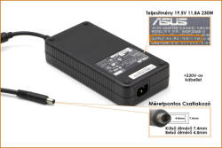 ASUS 19.5V 11.8A 230W ( csatlakozó 7, 4x4, 8mm) gyári új töltő (ADP230-EB T)