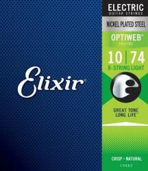 Elixir 19062 Optiweb Light 8 String Set de corzi pentru chitară electrică (19062)