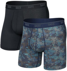 Saxx Quest Quick Dry Mesh Boxer Brief Fly 2Pk férfi boxer L / kék/fekete
