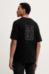 HUGO pamut póló fekete, nyomott mintás, 50546779 - fekete XL