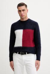 Tommy Hilfiger pulóver gyapjúkeverékből sötétkék, MW0MW41322 - sötétkék M