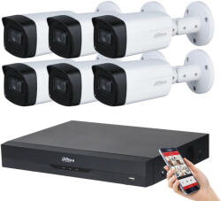DAHUA 6 kamerás 8MP 4K kamera rendszer szett 40 méter éjjellátással