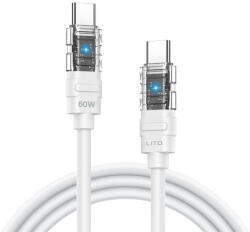 Lito Cablu de Date Fast cu Mufe Type-C, 60W - Lito Liquid Silicone Mechanical (LD05) - White (KF2355208) - pcone