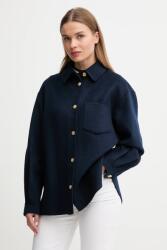 Tommy Hilfiger dzseki gyapjúkeverékből sötétkék, átmeneti, oversize, WW0WW46558 - sötétkék 42