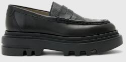 AllSaints bőr mokaszin BETH LTHR LOAFER fekete, lapos talpú, W059FD - fekete Női 37