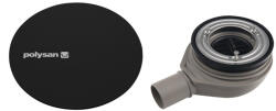 POLYSAN Mirai zuhanytálca szifon 90 mm, matt fekete fedéllel 72730B (72730B)