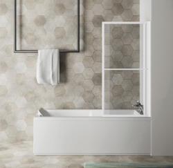 POLYSAN Kagera teleszkópos kádparaván 71x140 cm, matt fehér 30336W (30336W)
