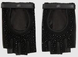 Karl Lagerfeld ujjatlan bőrkesztyű - fekete S