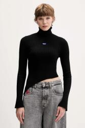 HUGO Blue pulóver könnyű, fekete, garbónyakú, 50548163 - fekete M