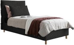 Miuform Fekete kárpitozott egyszemélyes ágy Miuform Sleepy Luna 90 x 200 cm (MF-941SQ3)