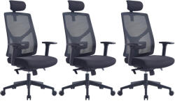 Mercury 3PACK Ergonomikus irodai szék ARES fekete, magas (3 db)