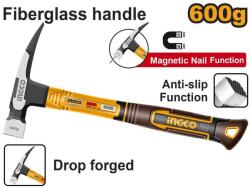 INGCO Ácskalapács 600 g üvegszálas nyél mágneses (HCH81060) - denakert