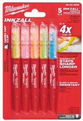 Milwaukee INKZALL Szövegkiemelő Színes (5 darabos kiszerelés) 1 db (48223206) - denakert